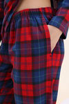 Zivame Checkered Charm Flannel Pyjama Set - High Risk Red — thumbnail 7